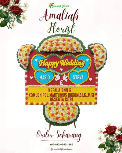 Karangan Papan Bunga Pernikahan di Nanggewer Mekar